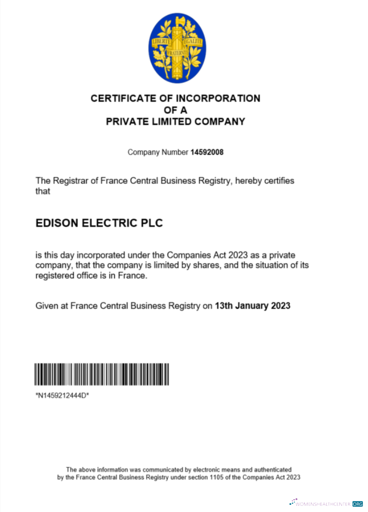 Download France certificate of registration Word and PDF template Photoshop template